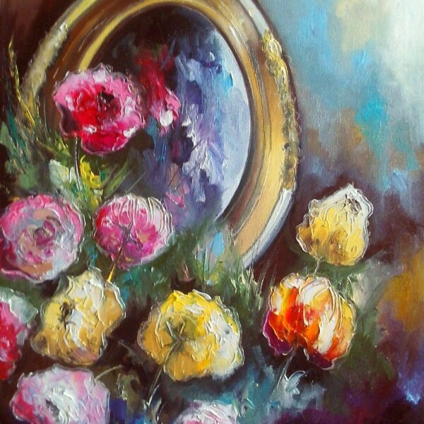 “Kwiaty przy lustrze”