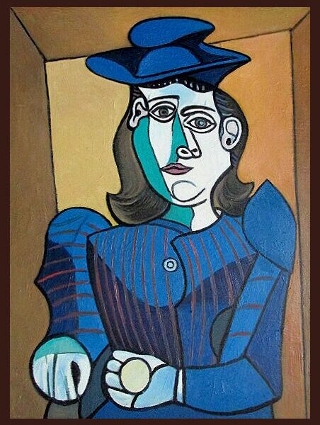 ” Femme au chapeau bleu ”